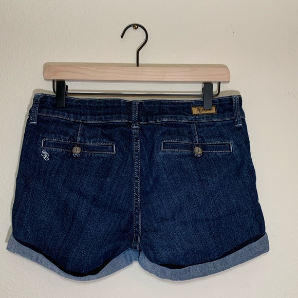 Blue Jean Cuffed Shorts - Picture 2 of 3